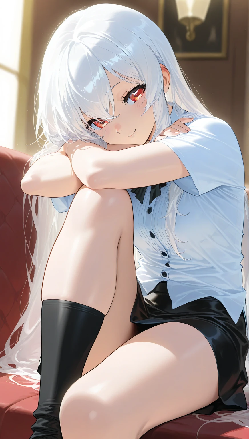 ((Best quality at best))Looking down at the group,spread thighpose the bottom of your skirt to the audience,Clothes were taken off,((Best quality at best)), ((tmasterpiece)), (Detailed pubic hair), s the perfect face,White hair,High ponytail,Anime shoujo,Lie down in bed,The face is red,Showing the bottom of your skirt to the audience,Drooling from the mouth,streaming tears,White liquid leaks from the bottom of skirt,Lie down in bed,Be red in the face,Drooling from mouth,streaming tears,Hands are tied,bare-legged,,white colors,Legs wearing torn black stockings