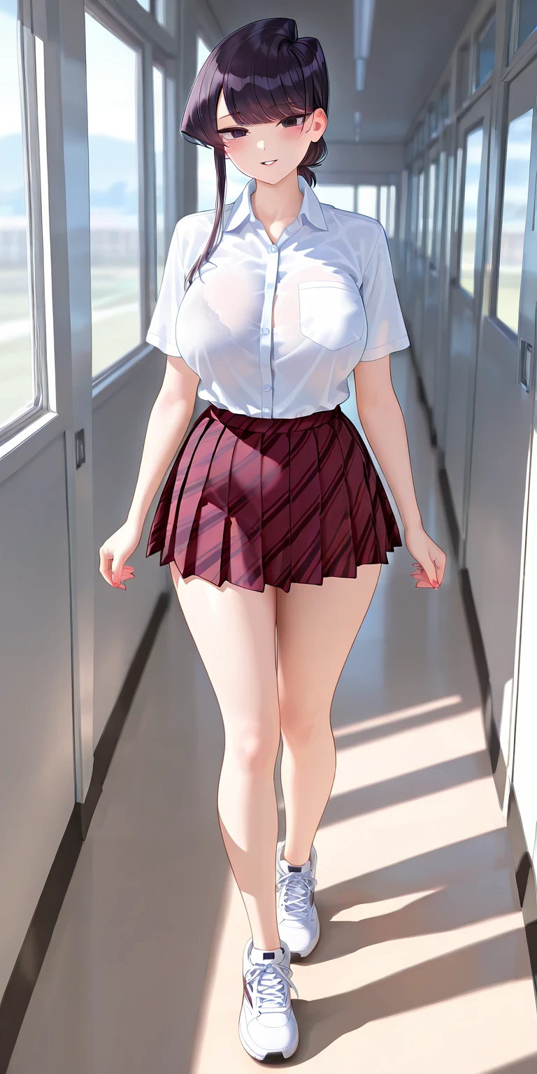 (8k,Ultra-high resolution,Highest quality,masterpiece,Realistic,Ultra-high resolution,High-quality RAW color photos,Professional photos,Realistic,Realistic),Natural skin texture,Fine skin,Hyperrealism,Intricate details,Adult women,Eye highlights.Lip gloss,Glossy Lips,(Cute smile,Semi-long hair,Dark blonde hair,bangs),(((gigantic breast,Big Breasts))),((Schoolgirl uniform,(White Cutter Shirt),gray pleated mini skirt,tie)),Urban area,((face focus,Staring at the audience)),(((((windy up skirt,Skirt fluttering in the wind,Panty shot,open legs,standing,Cute smile,((public hair,)))))),See-through nipples)