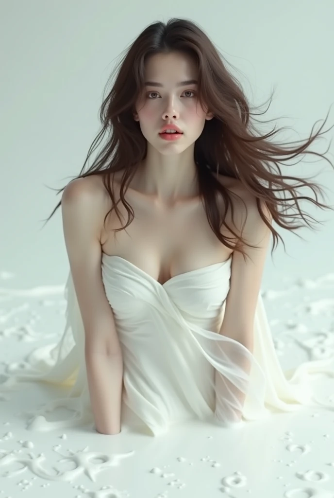 A beautiful elegant woman, detailed facial features, long eyelashes, flawless porcelain skin, graceful pose, flowing hair, delicate feminine features, soft lighting, ambient lighting, warm color palette, cinematic composition, masterpiece, photorealistic, 8k, high resolution, hyper detailed, intricate details, realistic, lifelike skin, volumetric lighting, cinematic lighting, chiaroscuro lighting, dramatic lighting, glowing skin, detailed folds and textures in clothing, pristine fabric, naturalistic, organic, fluid motion, elegant movement, serene expression