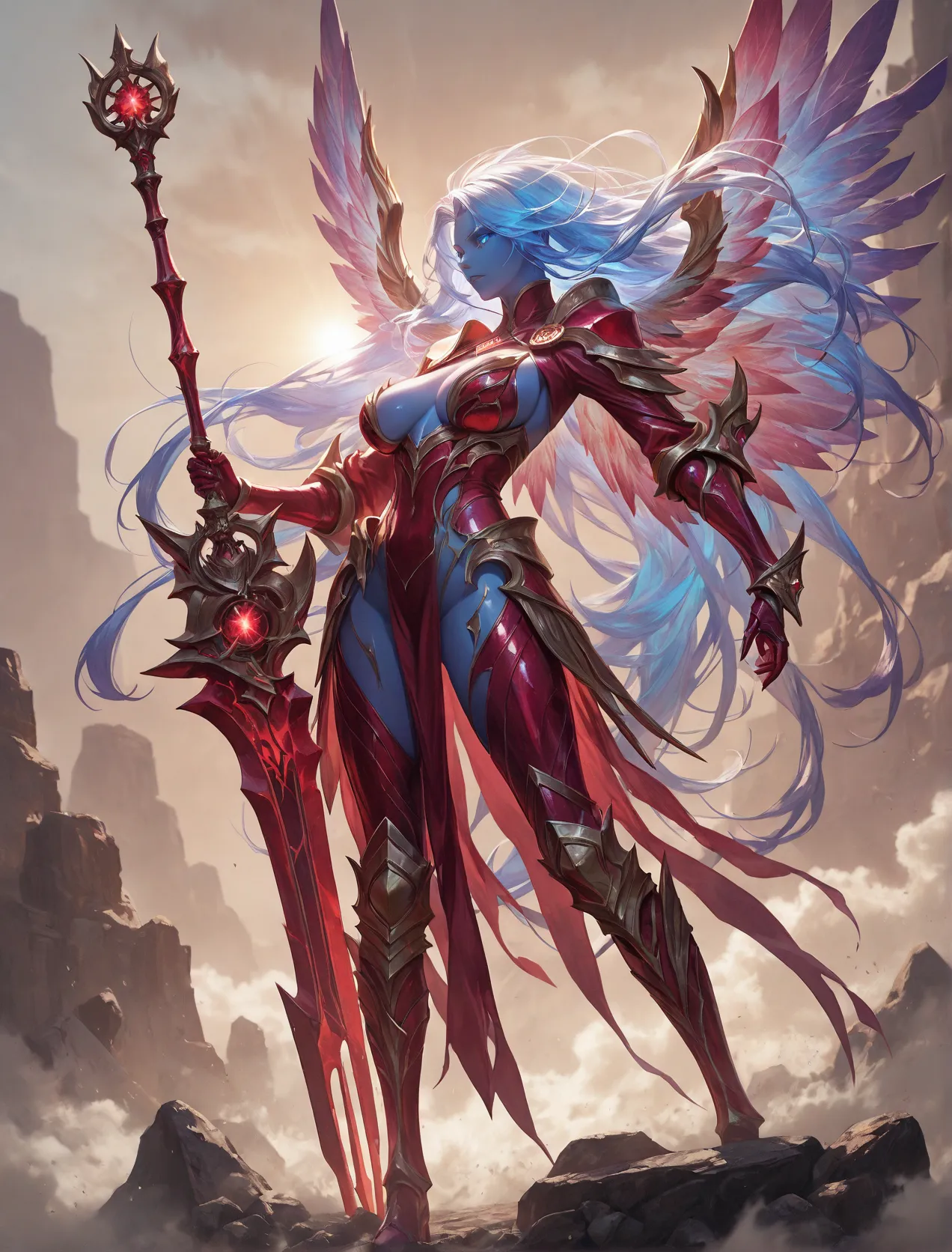 SDXL YANG PENUH WARNA: sayap surgawi