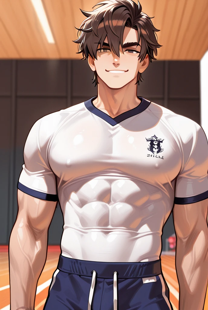Roy Mustang from Fullmetal Alchemist, very attractive Chico, sonrisa presumida, Pelo negro, joven man, solo, raised muscle, hermosa musculatura, aesthetic stretch marks, Inspiring physique, lean muscle, pectorales cuadrados, hermoso cono en v, grandes abdominales y torso, calzones brillantes, parado frente, Listo para pelear, Pixiv mejor valorado, en calzones, Abdominales cincelados, pectorales cincelados y su cuello voluminoso, cintura estrecha, white sclera, human, hermoso rostro, joven, mirando al espectador, usando solo calzones