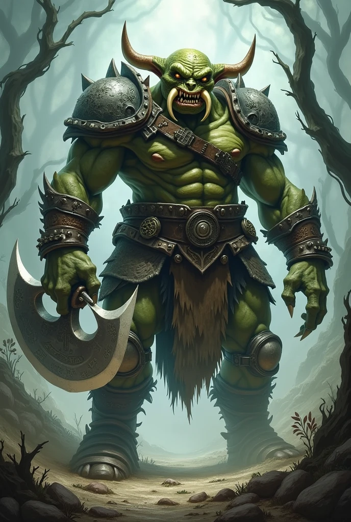 Behold a masterpiece of digital art, showcasing an awe-inspiring Orc warrior charging forward with his formidable club. Expertly crafted in the styles of Eddie Mendoza and Peter Mohrbacher, this image boasts an unmatched level of detail and quality. Every strand of fur on the Orc's body and every subtle variation in skin tone are meticulously rendered to perfection. The dim lighting creates a brooding atmosphere that amplifies the warrior's intimidating presence, while the use of ultra-realistic textures imbues the image with a tangible sense of depth and dimension. With sharp focus, no detail goes unnoticed, resulting in a truly unforgettable and breathtaking work of art. Rendered in stunning 8K UHD, this piece exemplifies the pinnacle of modern digital artistry â a harmonious fusion of technology and creativity.