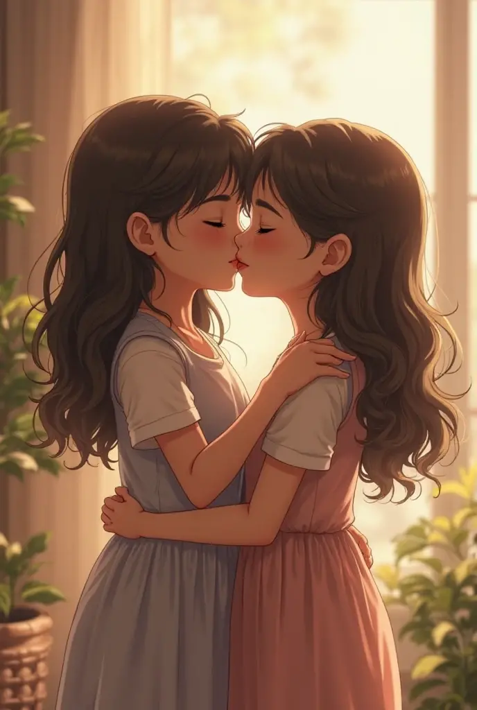 Two sisters hugging each other