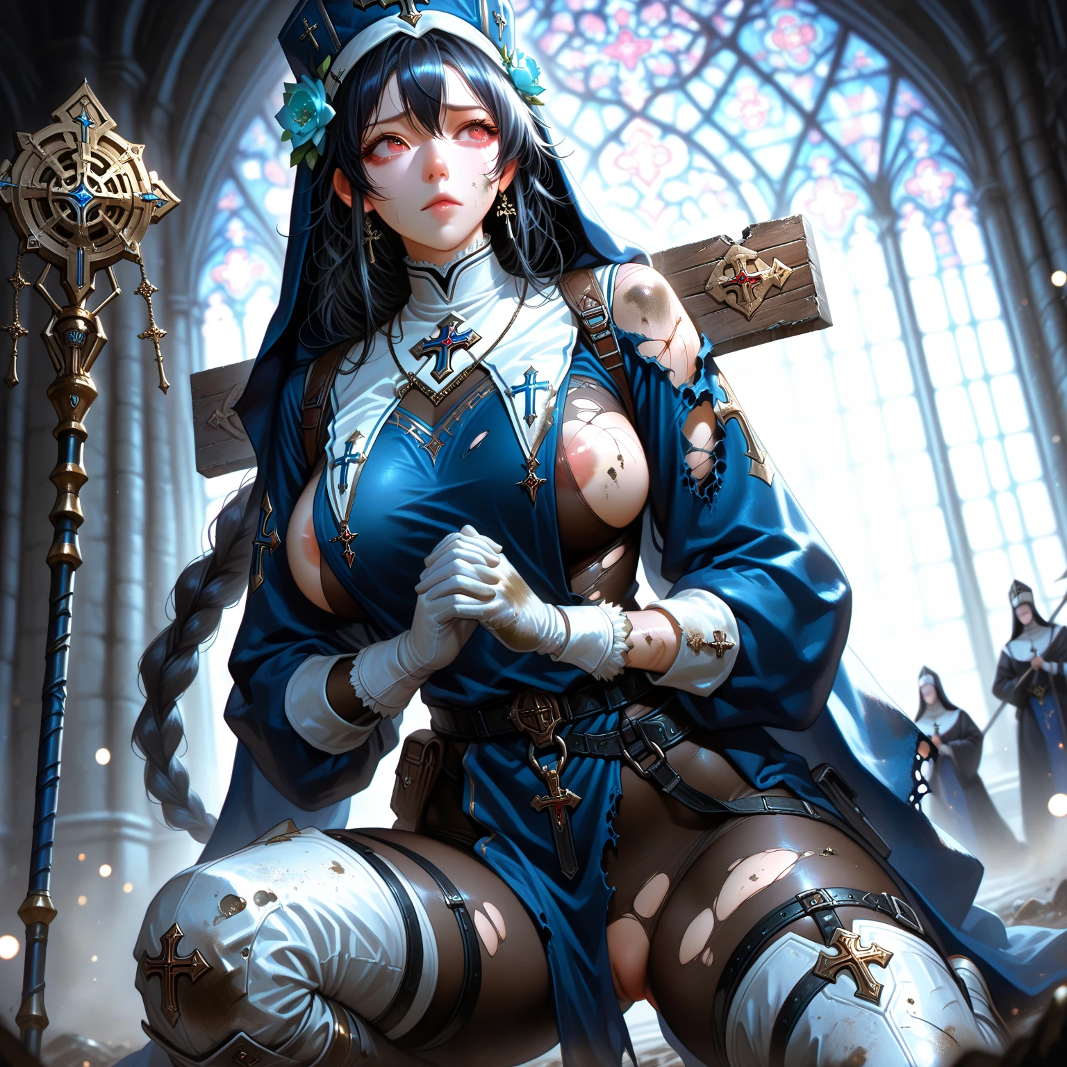 pretty beautiful girl touching her ??????? ????