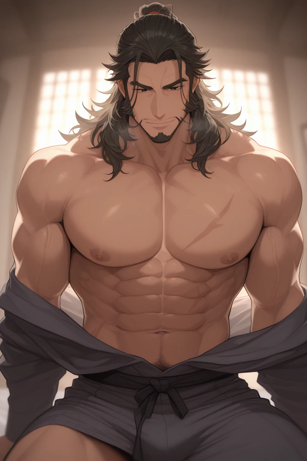 Hombre, muscular, desnudo, teton, pelo rubio, ojos negros 