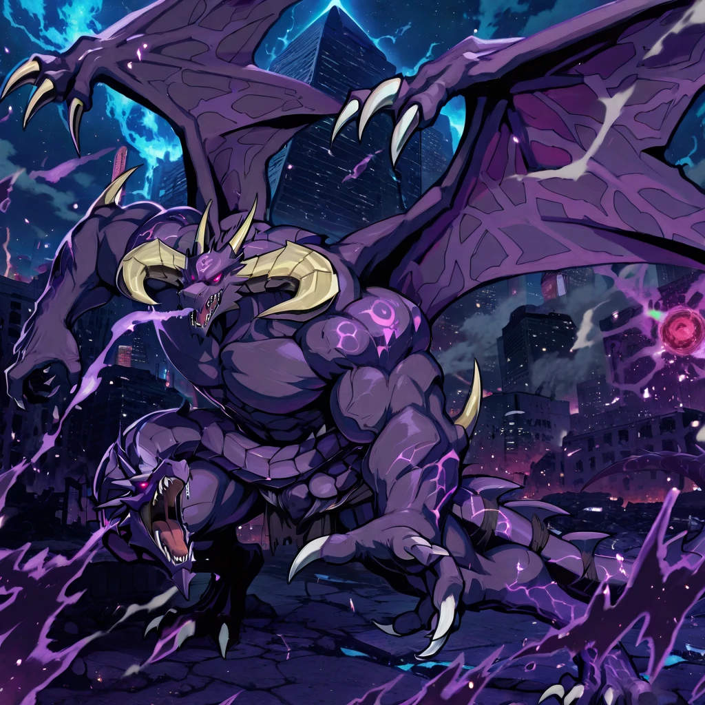 score_9, score_8_up, score_7_up, score_6_up, score_5_up, score_4_up,
side lighting, rim lighting, anime lighting, (highly detailed), (Masterpiece), beautiful details, crisp, chiaroscuro, digital illustration, source_anime, highly intricate details, sharp details, masterwork illustration,
(character is (zorc, zorc necrophades, the great evil god, yugioh, muscles, muscular, red eyes, glowing eyes, slit pupils, colored sclera, teeth, sharp teeth, demon, ((black, purple, ) skin), wings, horns, tail, monster, dragon, evil smirk, invincible, invulnerable, )),
((in the style of the anime Yugioh, )),
((in the style of and art by Chunie, jiandou, darkgem, )),
<lora:ZorcNecrophades:1>