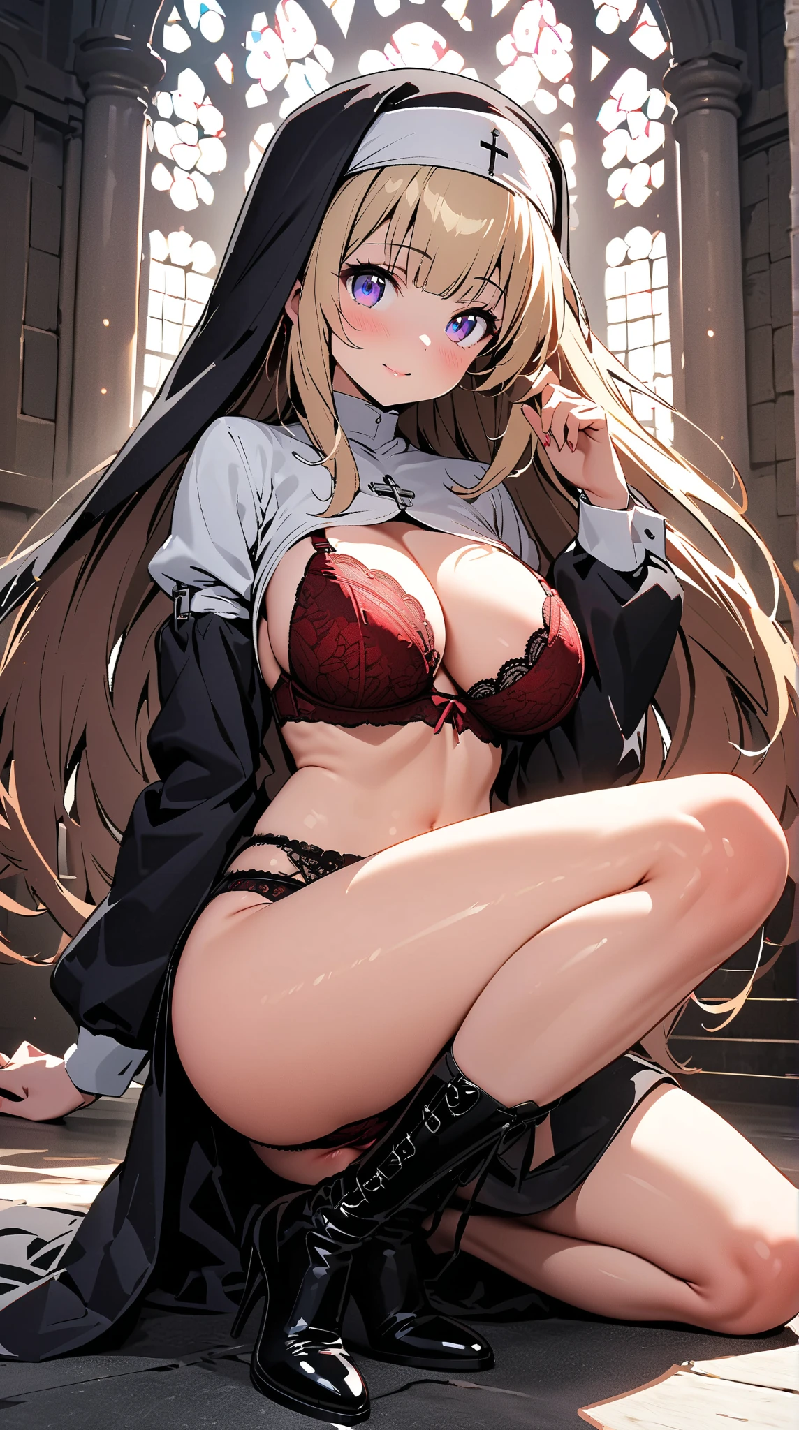 Masturbation Precision Genitalia Masturbationする美しい女性 transformation Shaved Spread your legs Open chest Beautiful pussy Knee-high garter belt