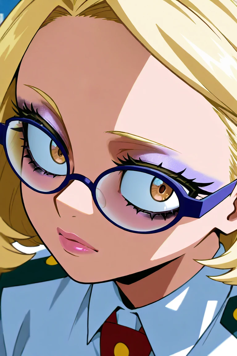 Masterpiece, beautiful art, professional artist, 8k, art style by sciamano240, very detailed face, detailed hair, detailed clothes, detailed fabric, 1girl, perfectly drawn body, beautiful face, long hair, light pink hair , very detailed blue cat eyes, wearing teacher clothes, thigh boots, pencil skirt, glasses, looking mad over glasses, pouty lips , rosey cheeks, school setting, detailed background, blackboard , show details in eyes, upclose view, looking at viewer, mad expression,