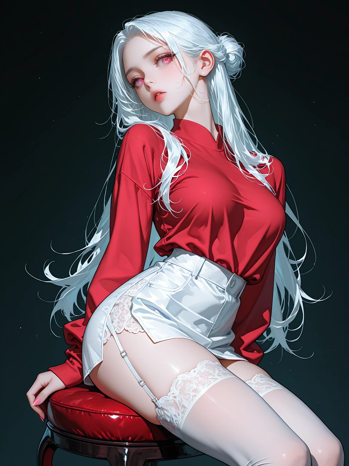 绘图,keywords super big chest, super long legs, sailor suit,Orgasmic face,drenched,bigboob,,wide hip,sweat,?????? tattooStick out tongue,arms behind head,looking at viewer, lying, no shoes, Shoulder length long hair,nude,oversized buttocks,Hips facing the audience,White short stockings,White hair,Foot, ????, breast --auto --s2