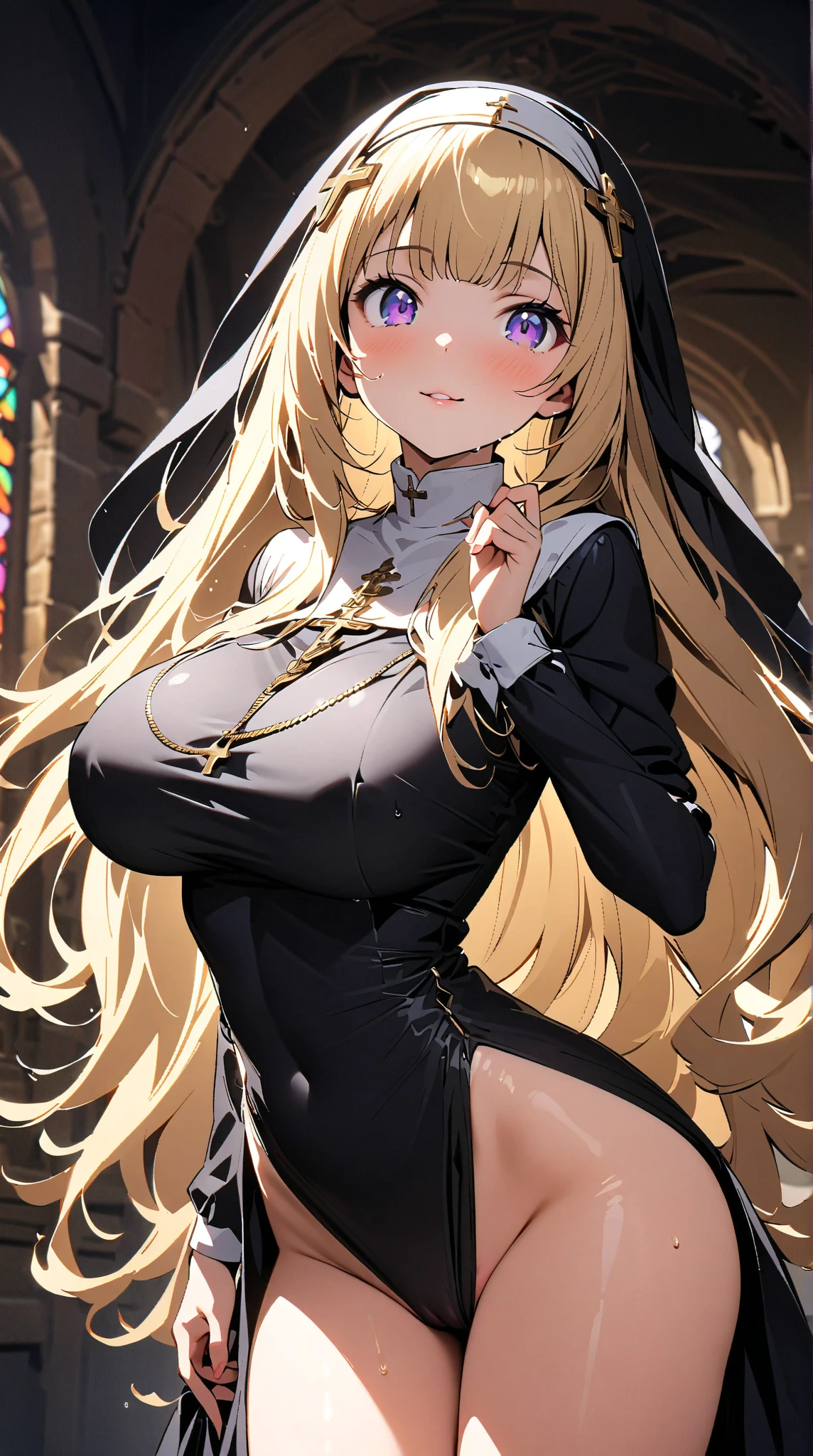 [1girl|solo], (masterpiece:1.1), (best quality:1.1), detailed Contemporary Earth tones Polka-dotted sailor, Light blue covered navel bridal gown, [[nipple slip|covered slip|nipples]:0.2): 0.25], [(NSFW:0.9):(NSFW:0.45):0.25], [[large|medium|medium]:[large|large|medium]:0.55] breasts, girl on top, BREAK [black:aqua:0.75] theme, (black background:1.1), from side, detailed nails,glamorous_outfit,,witch_hut BREAK [blond:white :0.45] hair, sidelocks,blunt bangs,long hair,sidelocks, straight hair, [brown:pink:0.2] eyes, intricate detailed habit,habit, take your pick,
