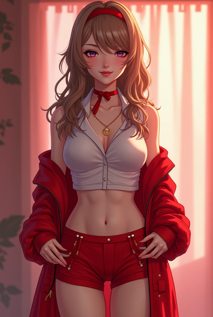 (realistic:1.2), (masterpiece, best quality, ultra-detailed), (beautiful detailed face, beautiful detailed eyes, volumetric lighting),
1girl, solo, (dutch angle:1.3),
(strawberry blonde hair, coral eyes:1.4), small breasts, hair flaps hair,
(red intimates, hazel letterman jacket:1.2), stud earrings,
mksks style, (beautiful detailed hill, morning:1.2), (light particles, lens flare, chromatic aberration:1.3),