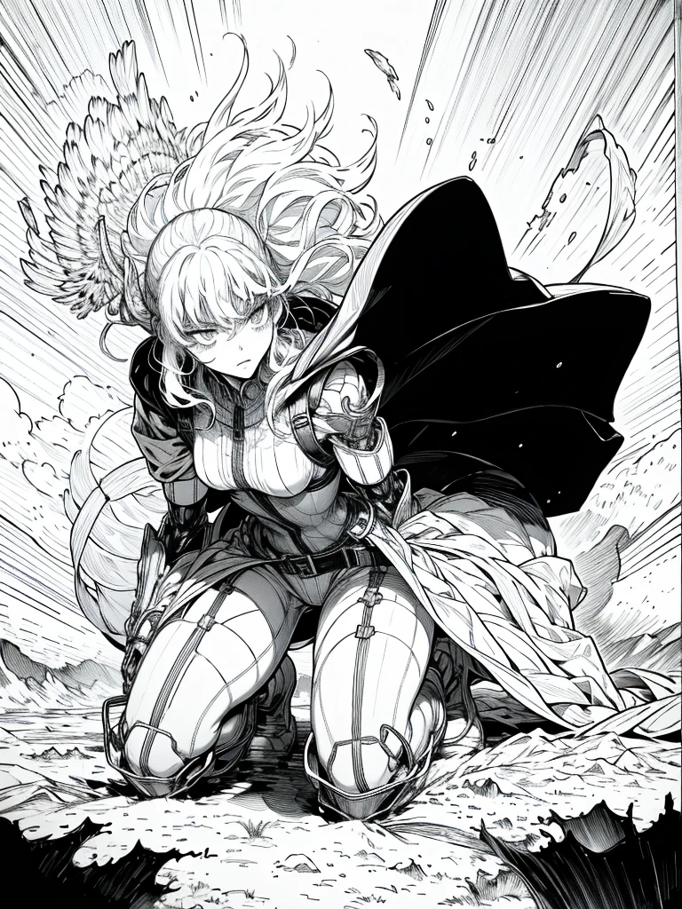 (Very angry girl with dark grey skin and tribal tatto), ((1girl)), white hair, crazy messy curly long hair, (white eyeusculars), (thick thighs), solo, very angry, ((dark grey skin)), (10 pack abs), long leg muscular thighs, (strong jawline), ((((big huge saggy long tittieig muscular wide broad shoulders), wide hips huge, wide waste, (( very big muscular veiny arm)), big trapeziusfur coat, black crop top turtle neck sweater with no arm sleeves, fur cloak, ( military cap), (tribal loincloth dress), Golden barbarian belt, (holding weapon in the right), tribal garb clothing, thicc milf, muscular,