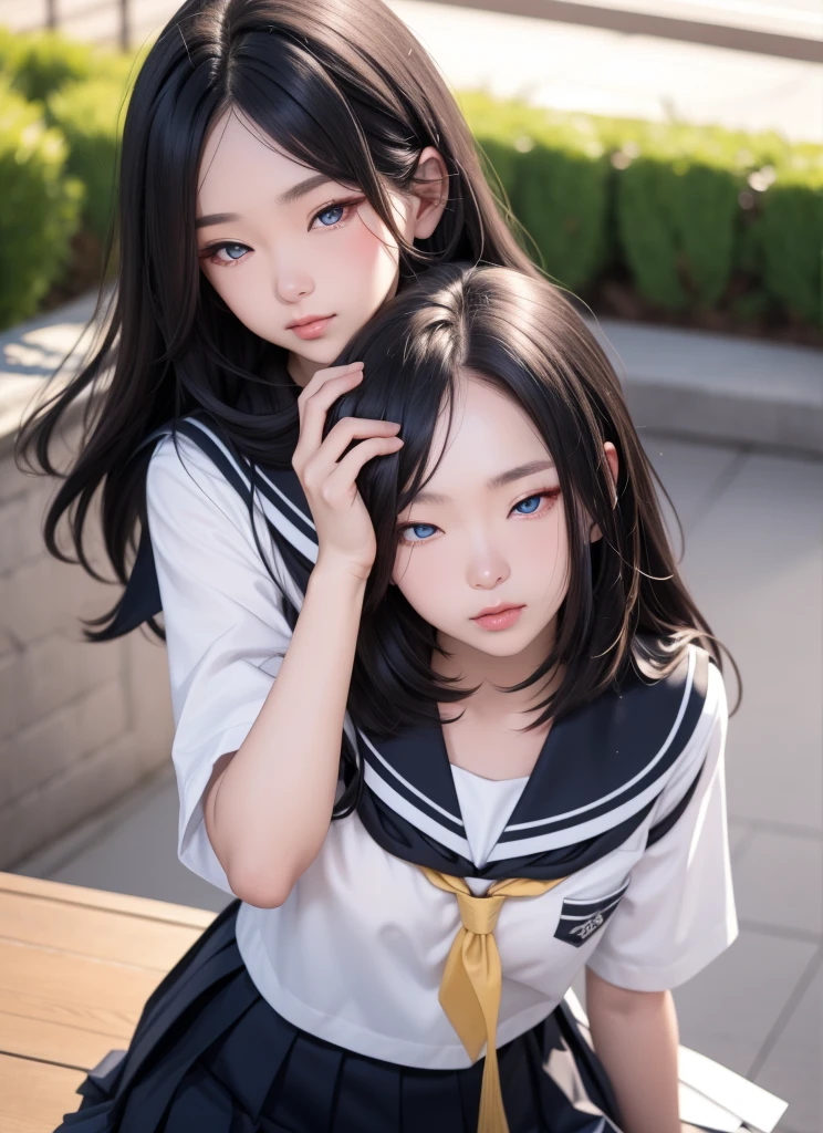 1girl in,Adorable,extremely detailed eye,extra detailed face,very detail hair,8K,resolution,High School Girl,Sailor Uniform