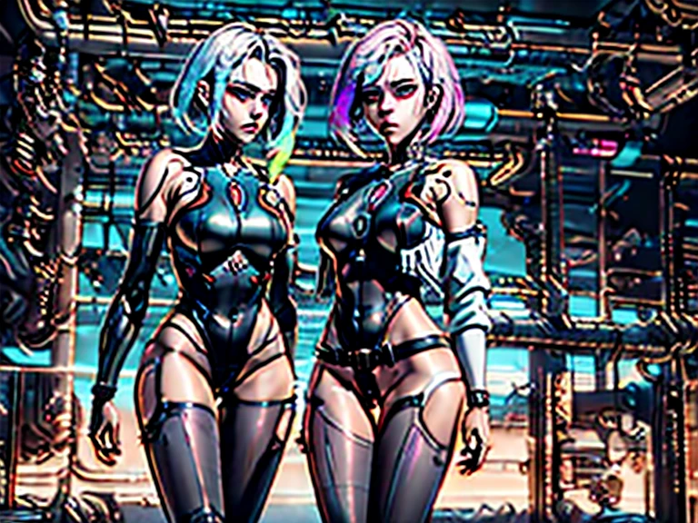a robotic cop with flashing lights on head, obviously mechanical, large metal sections, police insignia, confronting a ditsy blonde woman age 40, huge breasts, big butt, wet pussy, slut clothing, subway, (best quality,4k,8k,highres,masterpiece:1.2),ultra-detailed,(realistic,photorealistic,photo-realistic:1.37),intricate details,cinematic lighting,dramatic shadows,moody atmosphere,cyberpunk,neon lights,gritty urban setting
