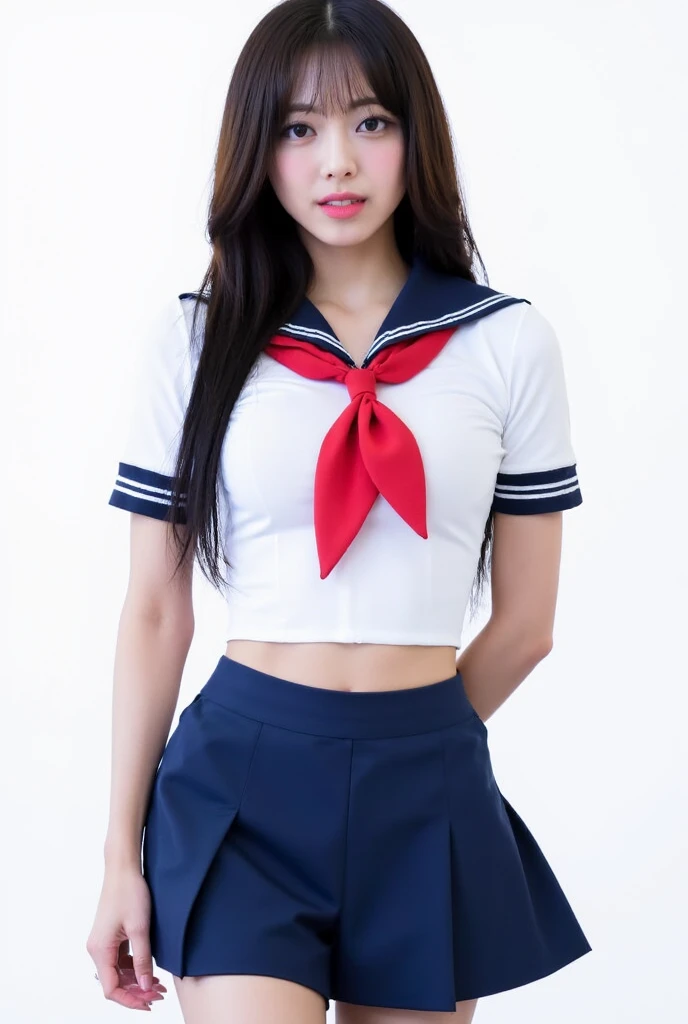 (8k、highest quality、masterpiece:1.2)、(Realistic、Realistic:1.37)、No sleeve、Red ribbon、mini skirt、Very detailed、超A high resolution、1 girl、Lacrosse Uniforms、Beautifully detailed face、Laughter、narrow、(Slim waist) :1.3)、beautifully detailed skin、Skin Texture、Floating Hair、Professional Lighting、Human whole body、ponytail、smile、13 years old、Baby Face、子供っぽいsmile、Sappin'''''''、Moisturizing lips、Pale pink lips、Upper body naked、Lace green underwear、Micro size underwear、Umbilical cord prolapse、AA cup breasts、Cleavage、Panty shot
