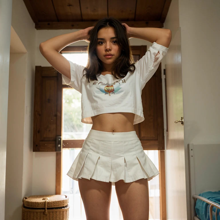 One dressed with short sleeve blouse and panties