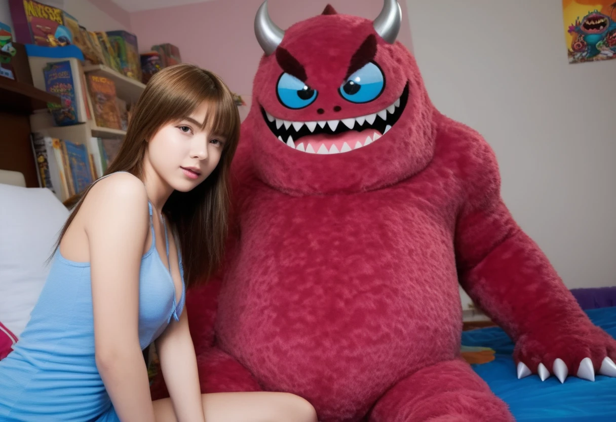 1 chica, 1 chico, Blue eyes, (asustado), (sexo con un monstruo :1.3), (follada por un monstruo :1.4), fucked in pussy :1.2, vaginal penetration :1.3, pene enorme, sexo duro, brutalmente violada por un monstruo :1.3, taken from behind, Monstruo aterrador, , (Sana Minatozaki), Caderas anchas, tetas grandes, gran culo, (Mejor calidad, 8K, Obra maestra: 1.3), manos perfectas, Enfoque claro: 1.2, Belleza del cuerpo perfecto: 1.4 , Abdominales fuertes: 1.2, textura muy detallada de la cara y la piel, ojos detallados, double eyelids, (pelo largo rubio), desnudo, NSFW, en cama