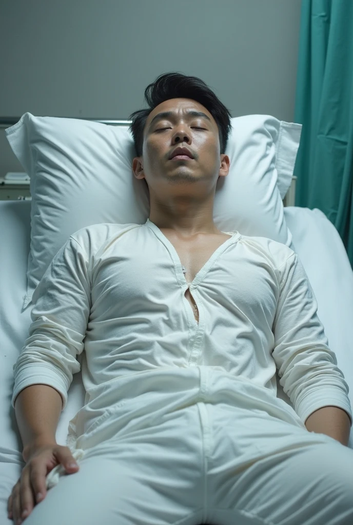 1boy、Handsome Men、Japanese male, 、handsome man、Mash Hair、Completely naked、Full nudity、erection、Huge penis、Highest quality、Realistic、beautiful、Sad look、MRI scan at the hospital、Arms above head、A nurse in a white coat next to me、完全Completely naked