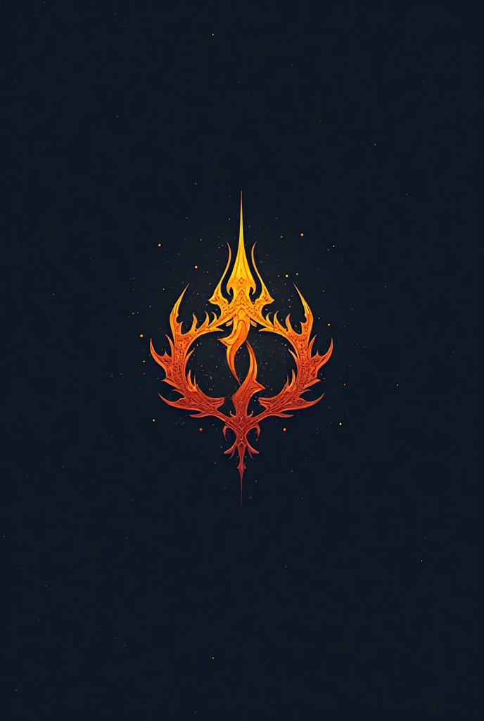 a logo using a detailed flame design, very simple for a fire faction in an RPG world, fire emblem, just orange color, mighty, bold, concentrated, Symmetrical, chic, high qualiy