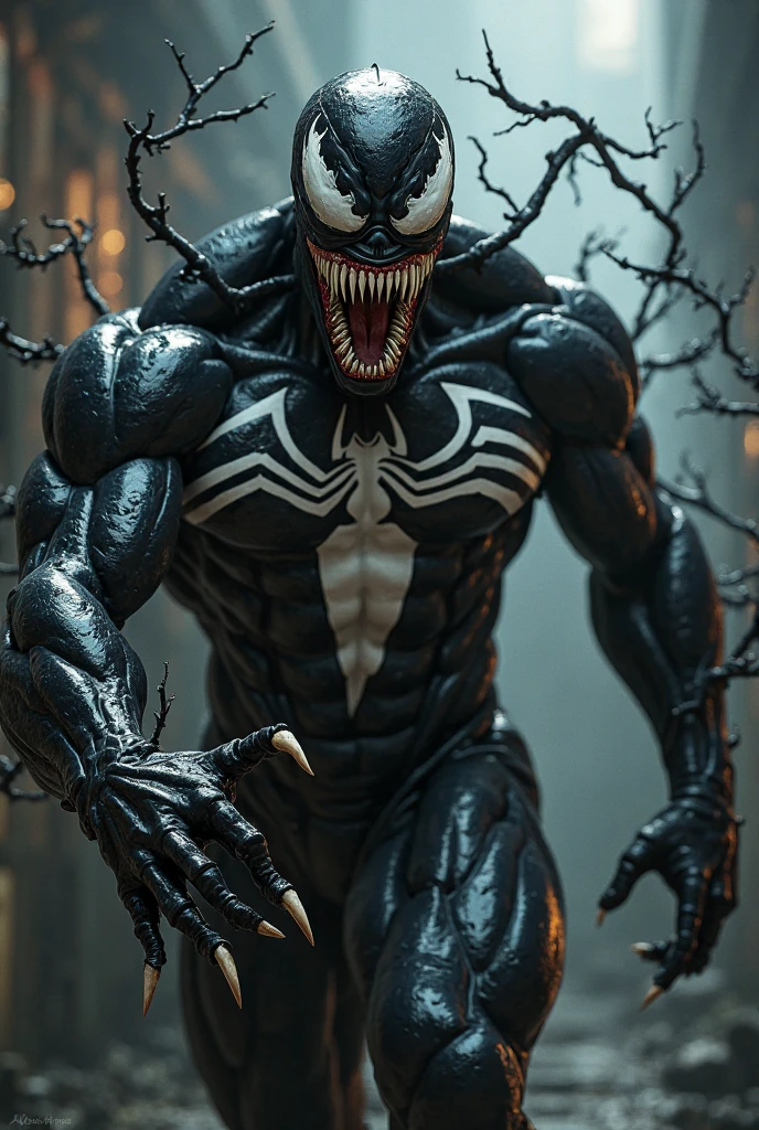 Draw a fusion of Venom and Baltan。The venom is strong、Leave the chest pattern