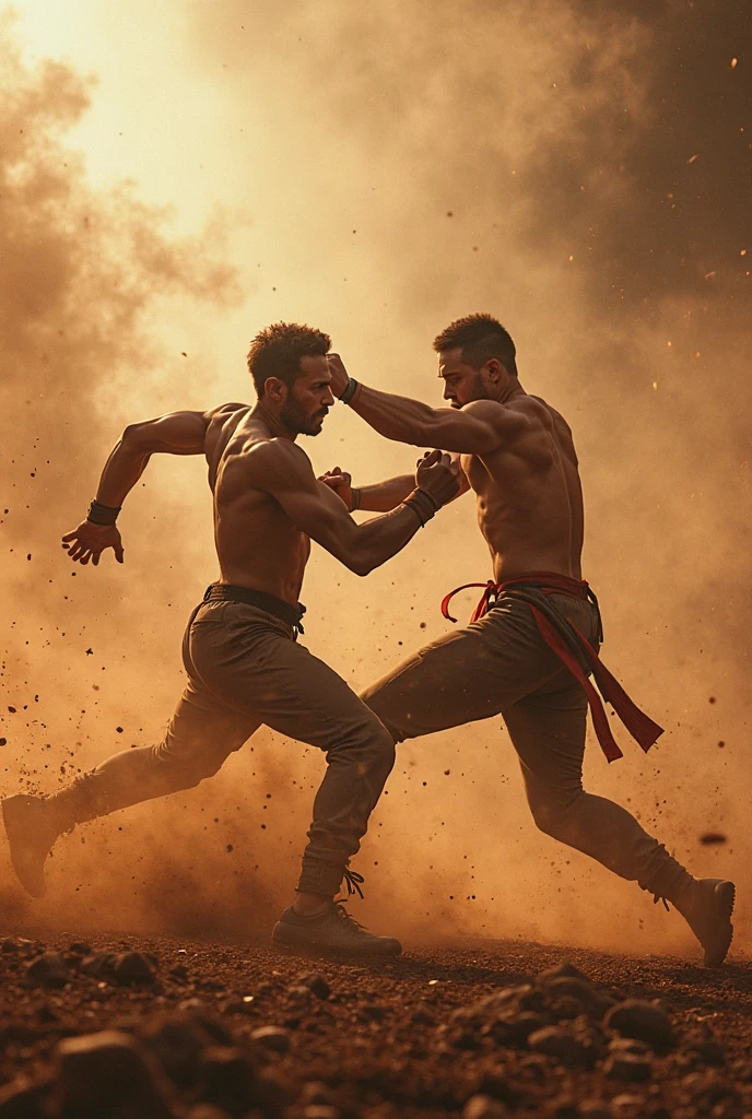 A fight between 4 people, in 8K