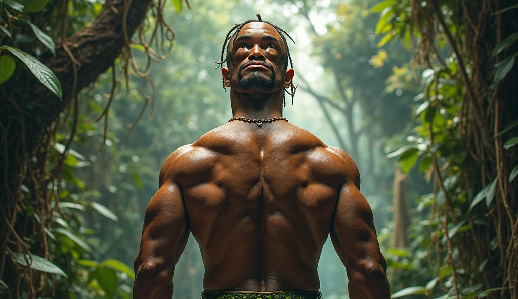 black male, with black hair in a samurai bun, honey brown eyes, with tattoos of invocation symbols all over their bodies, like demonic sigils. It is common to walk around with red pants and no shirt and accompanied by a Fire Salamander., with a cover full of sigils.