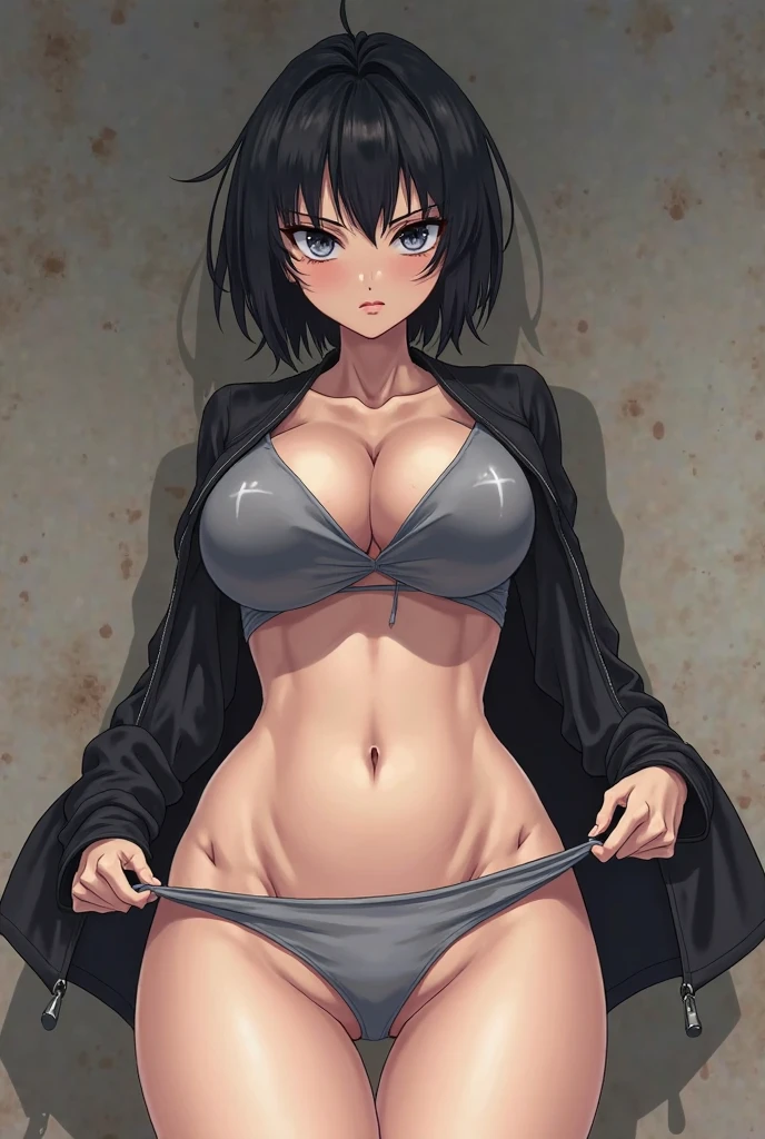 Fubuki in white bikini, bikini azul con flores, bikini sexy, big boobs,