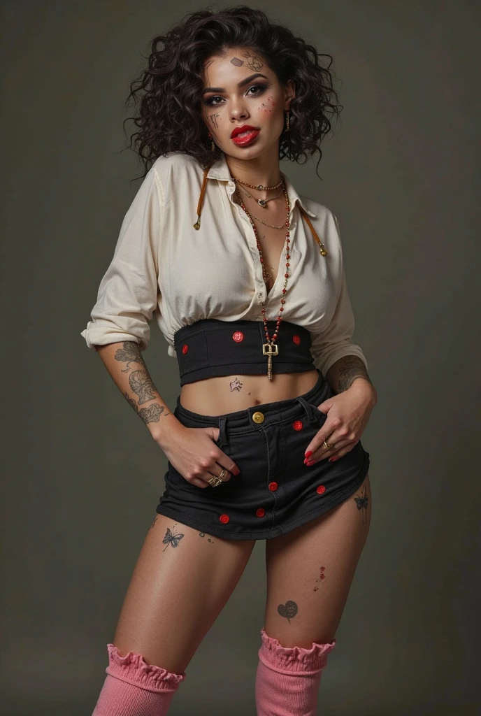 25 year old japanese woman and beautiful and masterpiece and best quality and TATTOO and IREZUMI and film grain, full body,