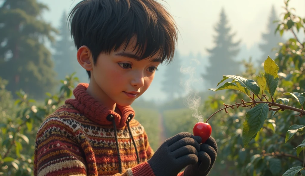 "{ 'text':'Brilliance on G' , 'code':'pt', 'additional':'Boy with happy expression, Looking at a large apple tree in a forest, foto ultra realista.'}"