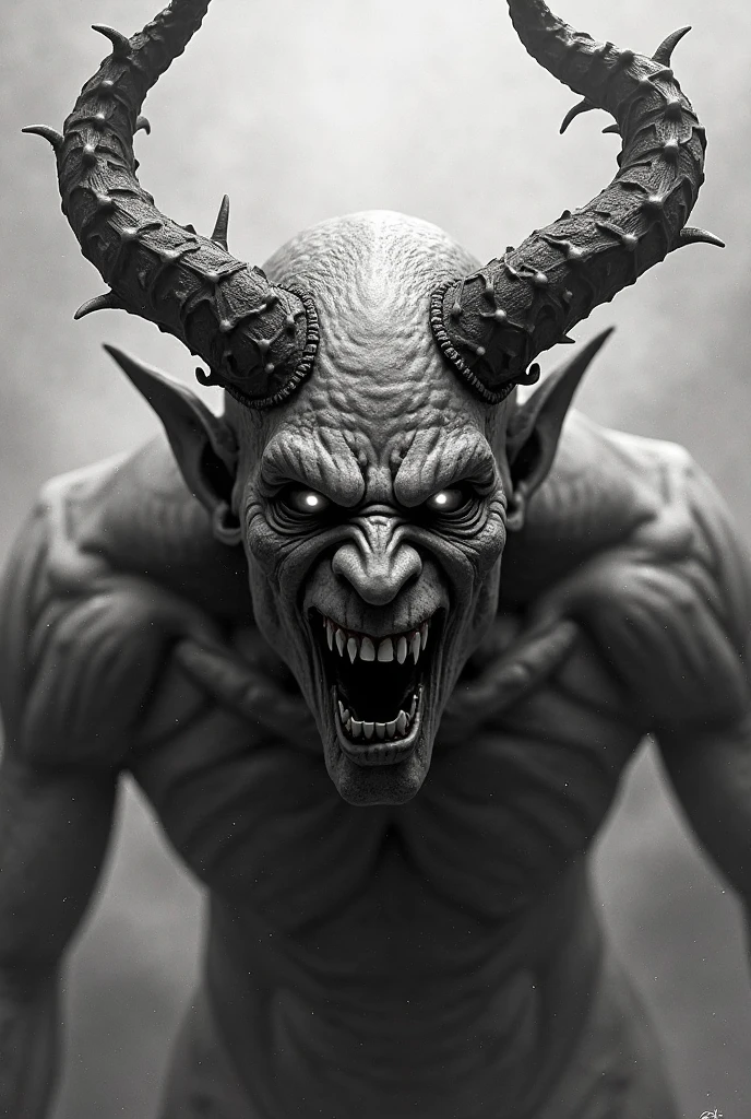 Draw a demonic creature with a strong, bloody face and bloody head,  Science fiction horror art, sci-fi horror artwork, inspired by Aleksi Briclot, Fangs of the slaughter, horror fantasy art, Alexis Bricklot（Alexis Bricklot）, horror concept art, veneno, Fantasy and horror art, Detailed illustration of 4K horror, demonic creature, dark fantasy horror art