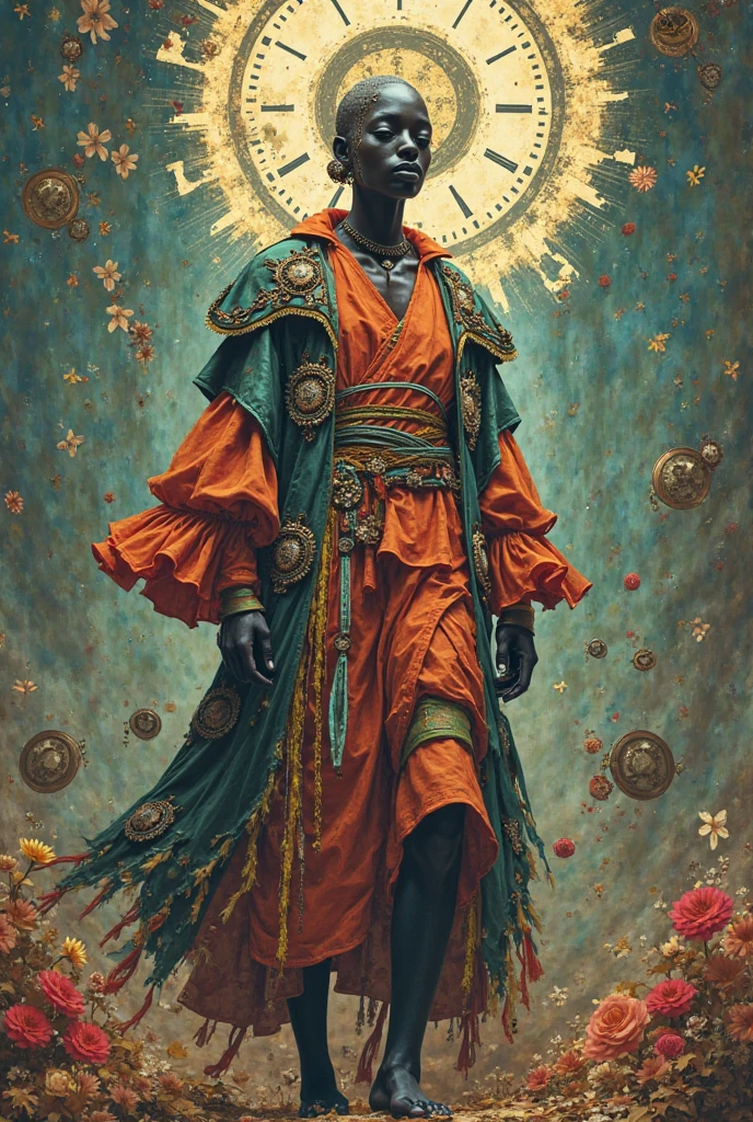 (((BARON SAMEDI))) best quality, ultra-high resolution, 4K detailed CG, master piece, Baron Samedi,man, African clothing, Voodoo mythology, ((standing pose)), African image, aesthetic, Centered screen, full body