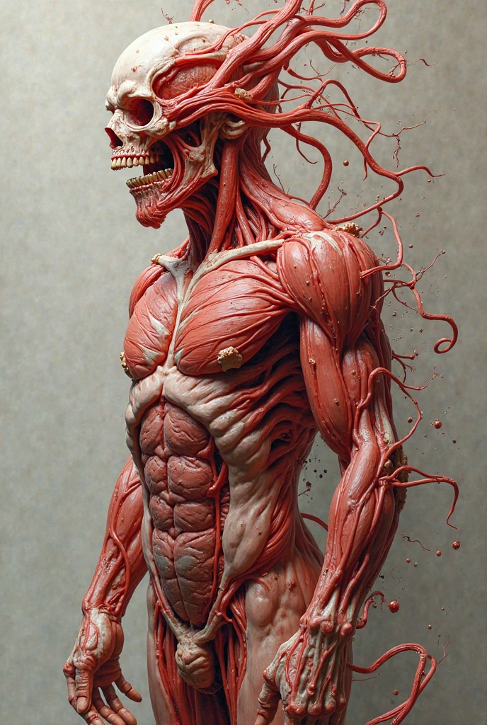 best quality, high_resolution, distinct_image,alien , giger, viscera, post-apocalypse, peeled flesh, guro,broken creature, deadman