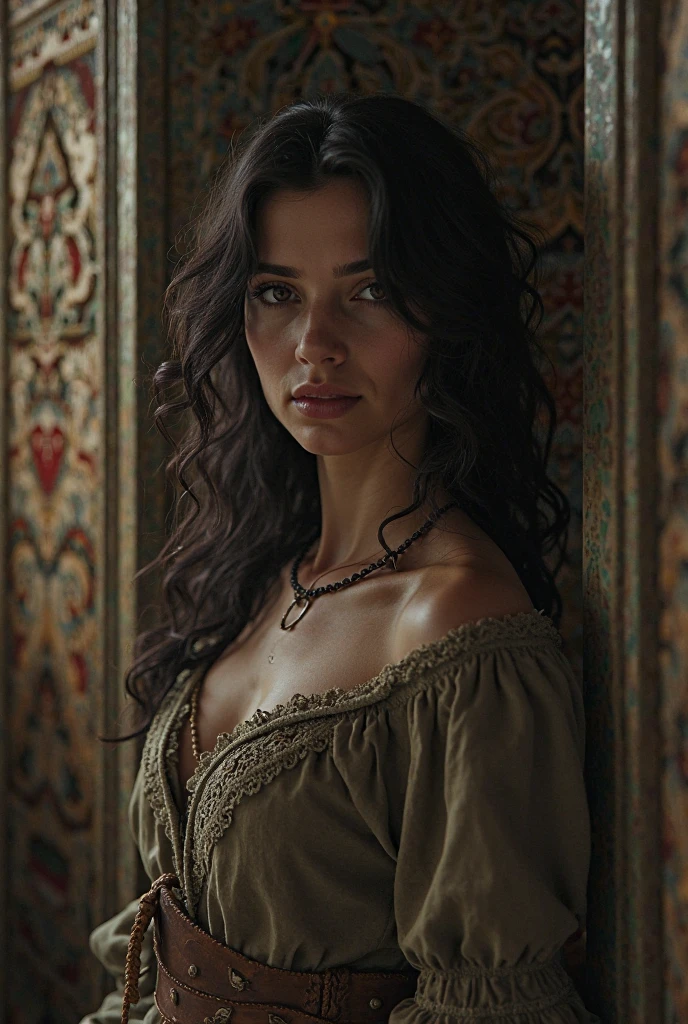 photorealistic, best quality, (hyper detailed: 1.4), (((posing:1.2))), long distance shot, ((ideal body:1.5)), photosession, brown eyes, black hair, Detailed eyes, ((wearing old money style:1.5)). beautiful young woman, (Highly detailed face:1.4), exuding a natural glow, soft lightning, morning time, beautiful view, jaw-dropping beauty, , , vivid colors
