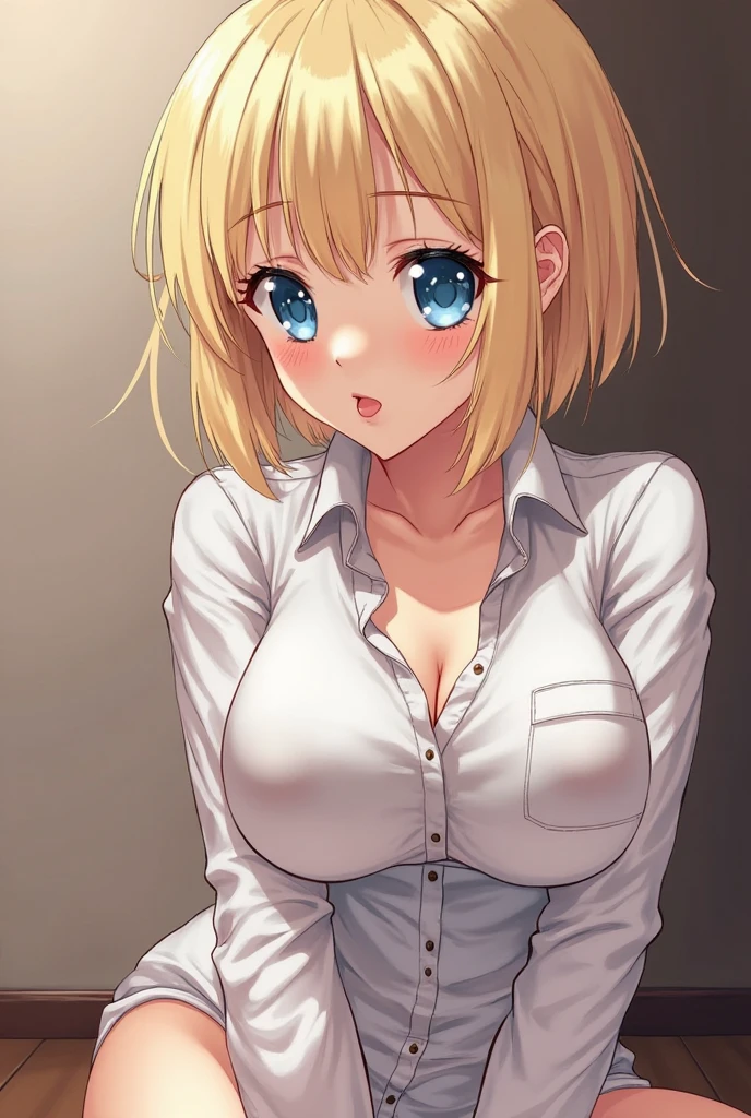 masterpiece, best quality, early, 1girl, solo, cleavage, skirt, large breasts, white pantyhose, v arms