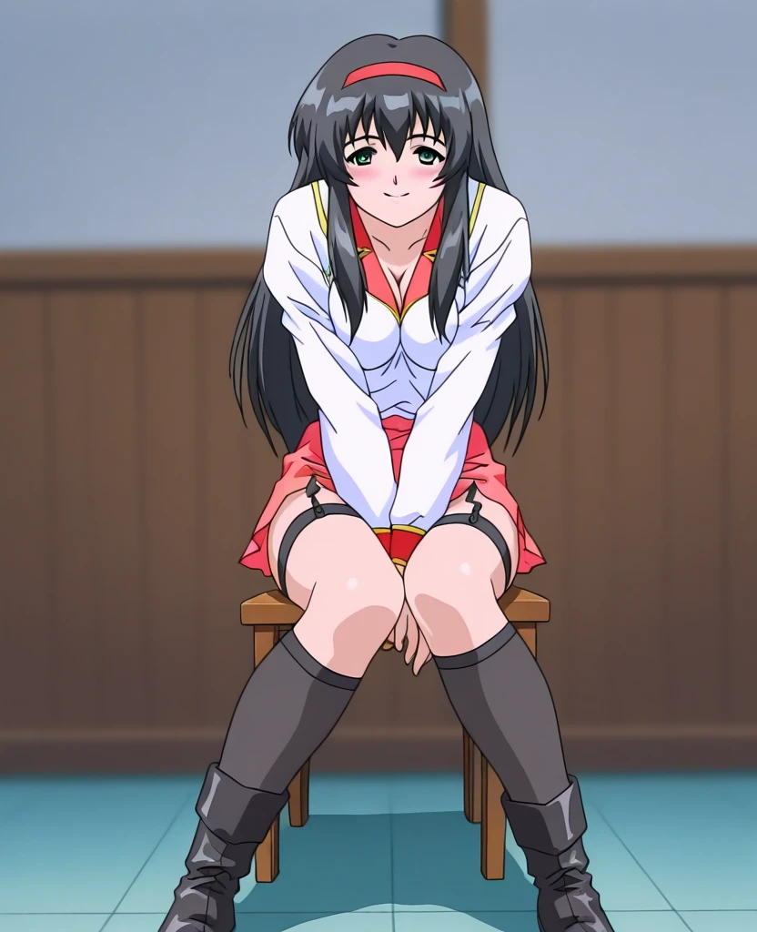 1 Girl、Black Hair、black eye、Expressionless、Long Hair、、High resolution、masterpiece、High resolution、highest quality、Detailed face、Anime Moe Art Style、Cowboy Shot、Spread your legs、Leg spread、skirt、Sitting、Panty shot、Panty flashing、Plush panties、lingerie、Sitting on the floor、Stand up