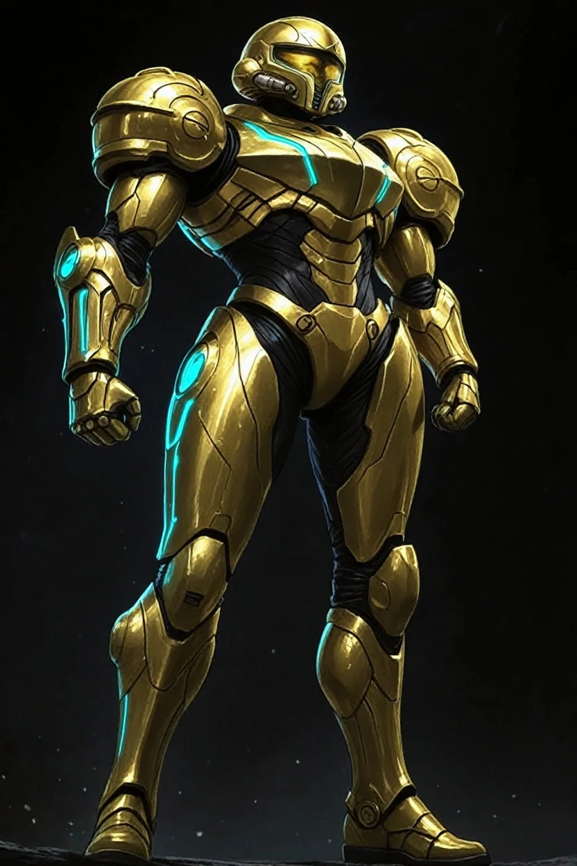 Solaris Knight from Power Rangers, frontal, full-length, looking at the camera, facing the audience, standing pose, simple background, three-dimensional light, detailed full-body concept, sleek digital concept art, beautiful full-body concept art, art trend, CGsociety full-length,