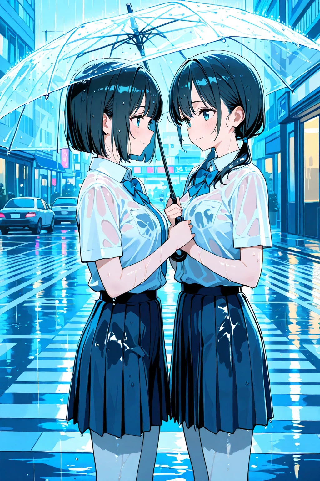 (Best quality, 8k, 32k, Masterpiece, UHD,:1.2),RAW, 1girl,ultra cute , natural lighting,transparent shining eyes, 20yo ,fair complexion, (white shirt)、ribbon tie、long sleeve、white cardigan、light blue plaid mini skirt、white socks、loafer、squatting、Taken from the side, ((Closeup shot)), wedgie, shy smiling, medium hair, (ecstasy:1.3) ,(slut:1.2), (vulgarity:1.3), (fucked silly:1.1),(steam:1.1),(wet:0.8),(trembling:0.8),(sweat:0.8),, ((White Background)), bare foot, show off panties, stripe panties