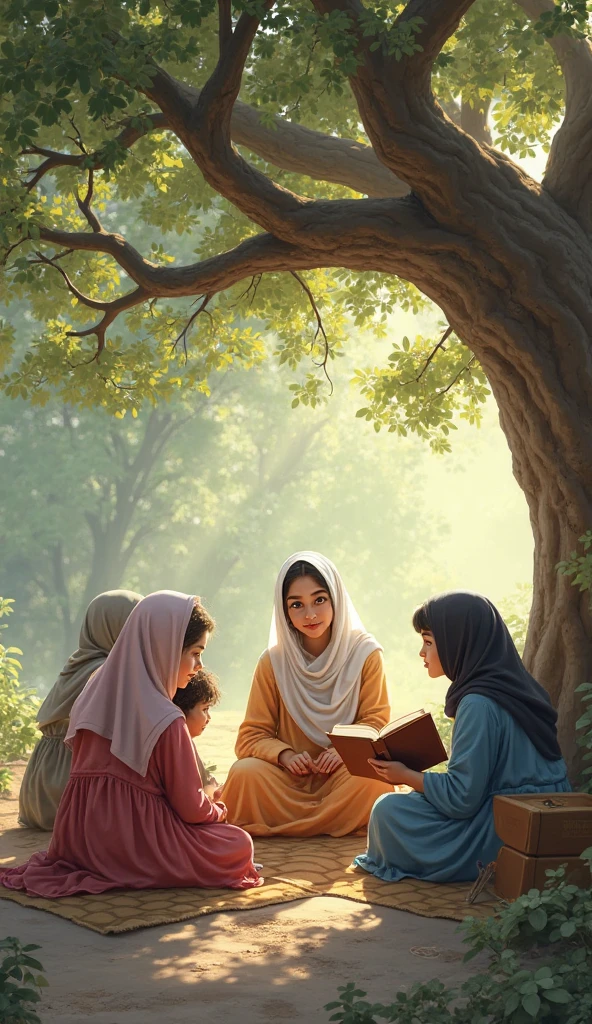 In pakistan A girl with fair complexion in a pony tail with her college bag and in her uneversity uniform white suit salwar sitting on a bench at bus station waiting for the bus . the place is not crowded and there are trees she has only one bag that is for her books. A South African black girl with hijab on sat with with her holding a closed book in her both hands . make hijabi girl black girl