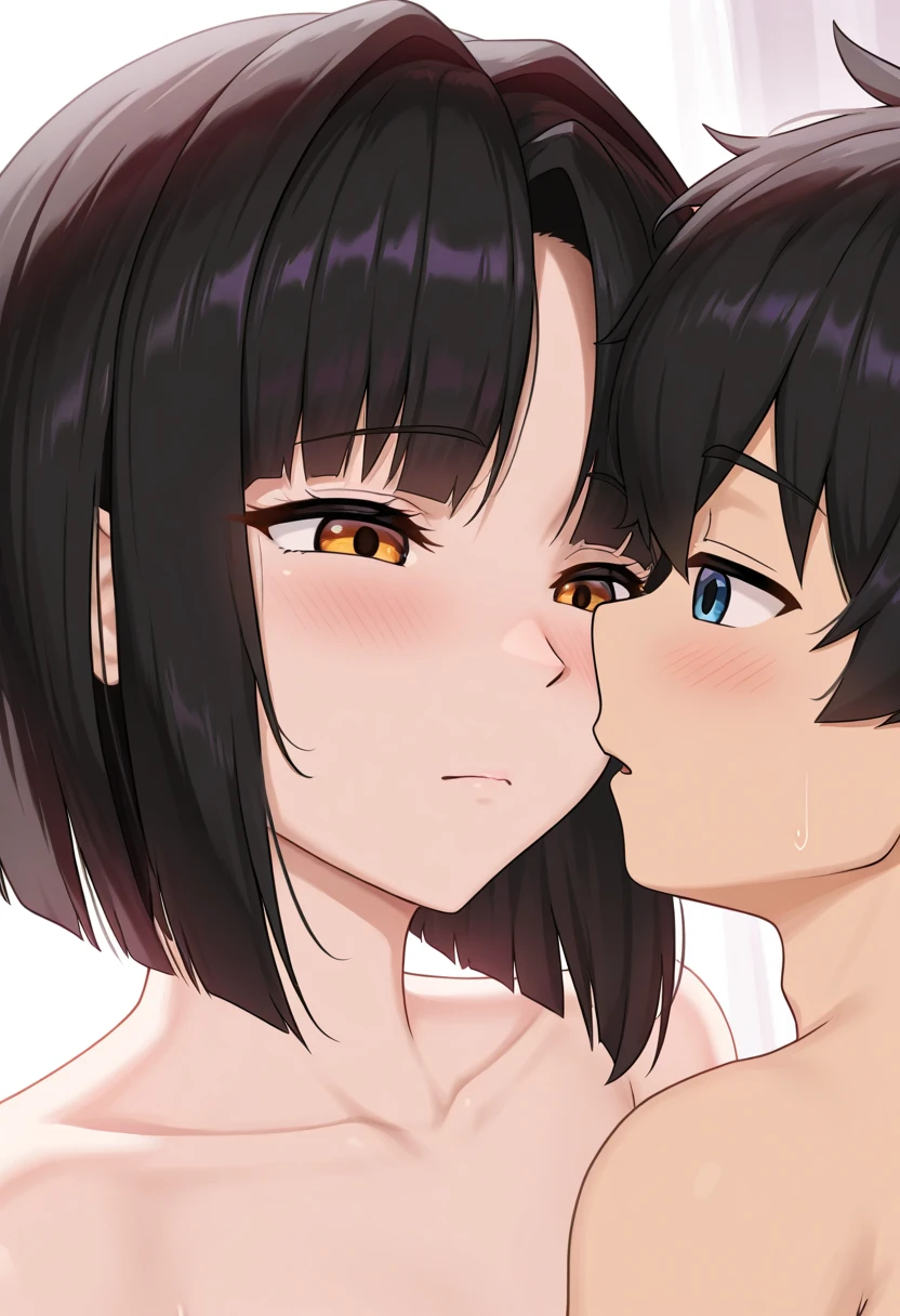 8K,high quality,anime,married woman,pale,beautiful,small face,clean,bright,emphasized eyes,sexy,super big tits,beautiful line drawing. Black hair, white skin, brown eyes, simple background, (white background),
8K,high quality,anime,married woman,fair skin,small face,clean,bright,emphasis on eyes,sexy,super big tits,oversized tits,pink nipples,nipples,erotic,nude,beautiful line drawing. She is not wearing anything,