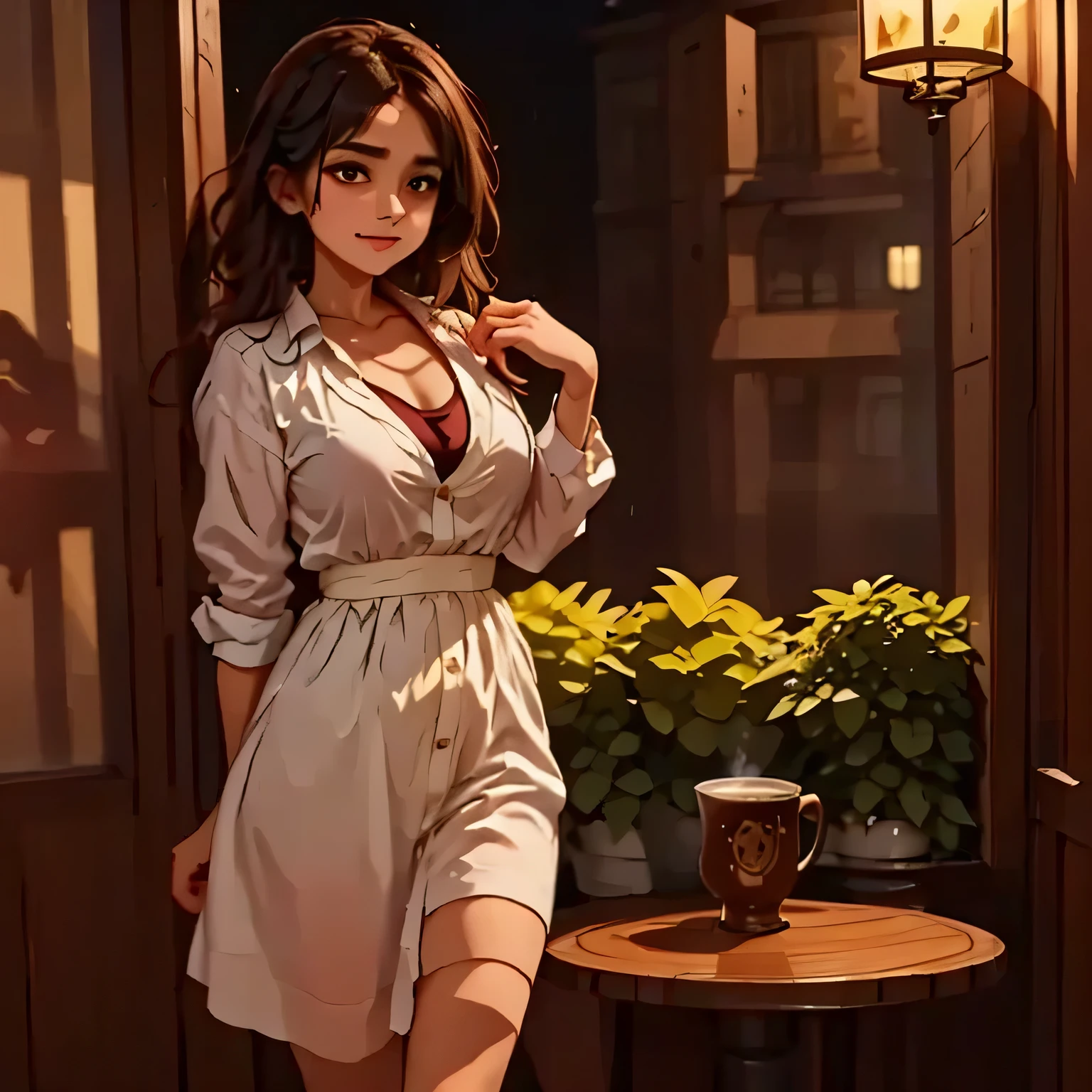 A handprint on the fogged window of a rain-soaked café Inside, a steaming cup left untouched. Outside, someone walks away into the night—their silhouette blurred by the downpour.