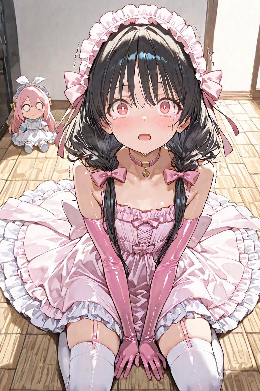 (nsfw),(super fine illustration,8K CG wallpaper,best quality,extremely detailed,ultra high res,best aesthetic),(cowboy shot,from front),1girl ,idolmaster, ((yukimi sajou)), (12yo,beautiful girl),((((beautiful dark orange eyes)))),(((beautiful dark blue hair))), (((midium straight hair)))),(((Blunt bangs))),(wet skin),(sweat),(steam),((flat chests,very small breasts)),((mini)),(petit)),(gorgeous wedding dress:1.5),(wedding veil, white corset, white lace legwear, nipple, white wedding grove:1.3), ,(open clothes),(wet clothes),(first round),half-closed eyes, orgasm face, O-face, blush cheeks, arched back, (vaginal penis:1.2), (a man), (sit astride on man), (girl on top), (cowgirl position:1.4), (rodeo:1.4), hetero, man in below, (intense Sex:1.7), (cum out:1.2),(sitting red carpet),(((multiple boys, peeing on a girl,multiple penises, gangbang, holding penis))),((ecstasy torogao, saliva trail, nose blush,one eye closed,out tongue)),cleavage of the breast,happy,((smile:1.9),((cum on body:1.9)),((cum on face:1.9)),((cum on hair:1.9)),(Bukkake, cum in mouths:1.3),(vulgarity),((wedding chapel:1.5)), (indoor, church, many stained glass window),look at viewer,