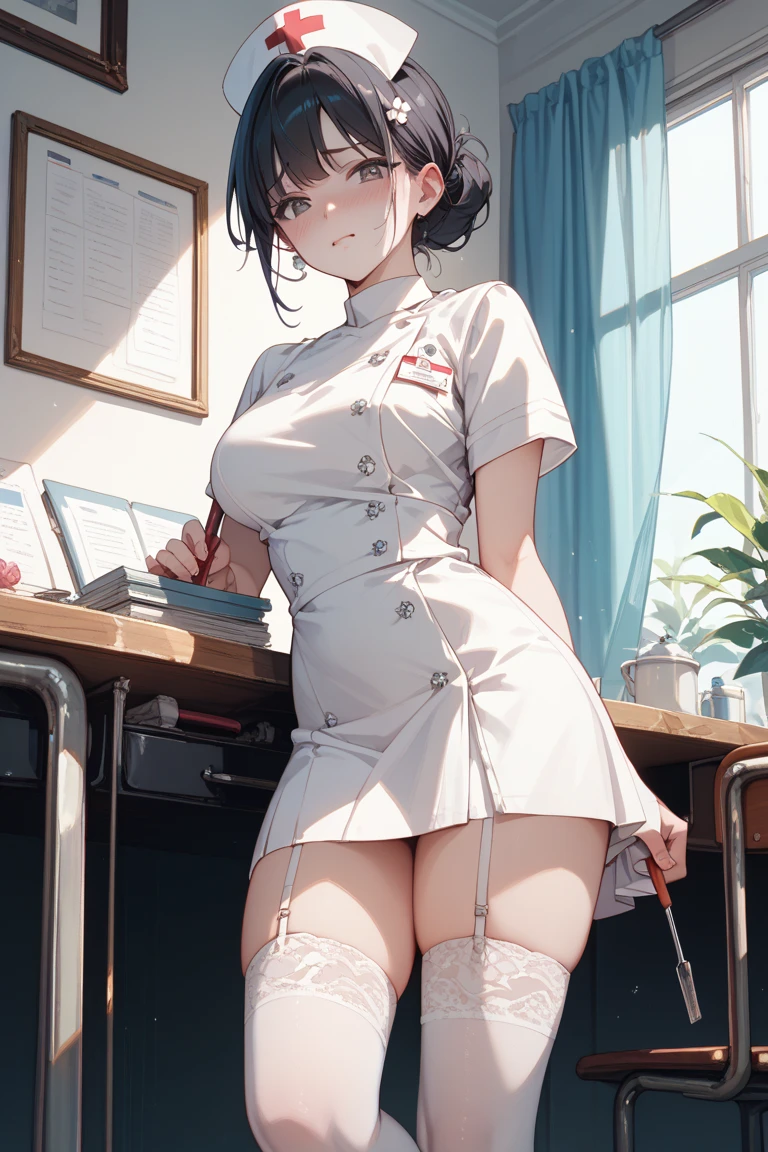 ((velocity)),Attacked by farts, (((Women farting))),(girl farting while stand)),frowned,velocity,(blushing))(a female doctor), (wearing a doctor's clothes and a stethoscope around his neck),(standing facing the screen),(her butt facing this way)) (short black hair),(Asian woman),(doctor's room),(masterpiece:1.2、top-quality)、(the Extremely Detailed CG Unity 8K Wallpapers、ultra-detailliert、Best Shadows)、(细致背景)、(The best lighting、extremely delicate and beautiful)、depth of fields、1girl in、独奏、upward looking gaze、