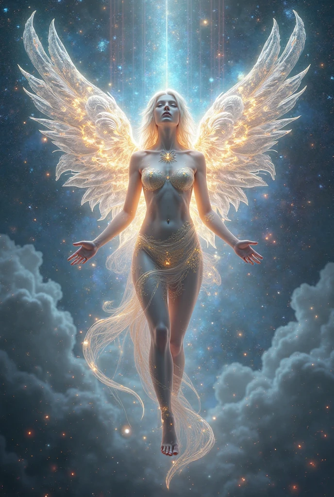 best quality,ultra-detailed,highres,(vivid colors,bokeh),(fantasy,mythical:1.1),(digital painting,illustration),(angelic, celestial:1.2),(mysterious glow:1.2),(beautiful detailed eyes,facial features,serene expression,biblically accurate female angel:1.1),(long wavy hair:0.9),(flowing white gown:0.9),(feathery wings:1.1),(circular shape:1.1),(hundreds of eyes:1.2),(delicate patterned halo),(magical atmosphere),(ethereal beauty),(mystical creature),(seraphins),(ring-shaped body:1.1),(massive size),(glowing orbs),(angelical lights),(enchanting aura),(aesthetic artwork),(heavenly appearance),(ethereal wings:1.1),(saintly figure:1.1),(floating in mid-air),(peaceful and divine:1.1),(serene and tranquil:1.1)