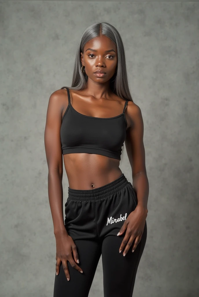 african girl, black ethnicity, wearing top sport outfit, thick girl,wavy hair, sexy pushy,