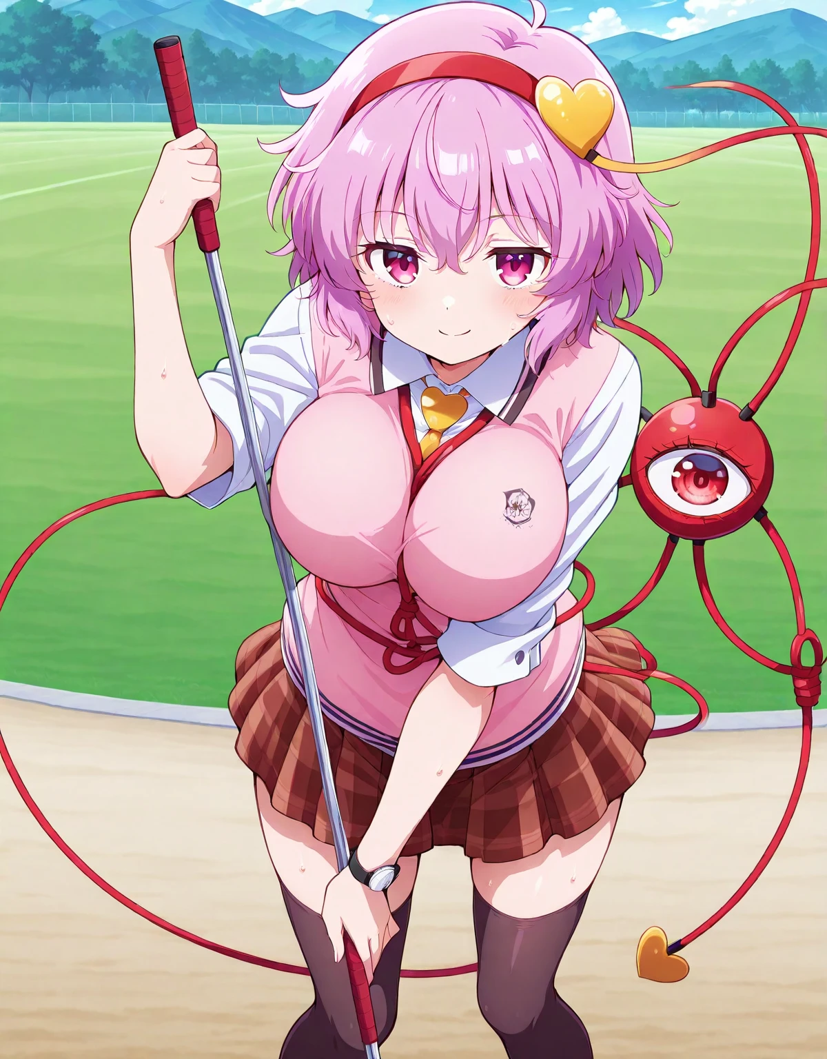 score_9, score_8_up, score_7_up, source_アニメ, sakimiya iruka, red hair, green eyes, one side up, medium hair, green scrunchie, hair ornament, shiny skin, rating_explicit, large breasts, large ass, Race Queen, highleg, (scared),(tears:1.3),(open mouth, shout),(sweat:1.2), (steam on body, heavy breathing), (trembling:1.4), saliva, bouncing breasts, unaligned breasts,(motion lines:1.5), motion blur,(pussy juice, Squirting:1.5),(Lean back and look straight up:1.2), (arched back, looking up, stick out tongue), jaw, throat, open legs, orc,1man, vaginal penis, sex from behind,(huge penis:1.3),pole dance, on stage, from below