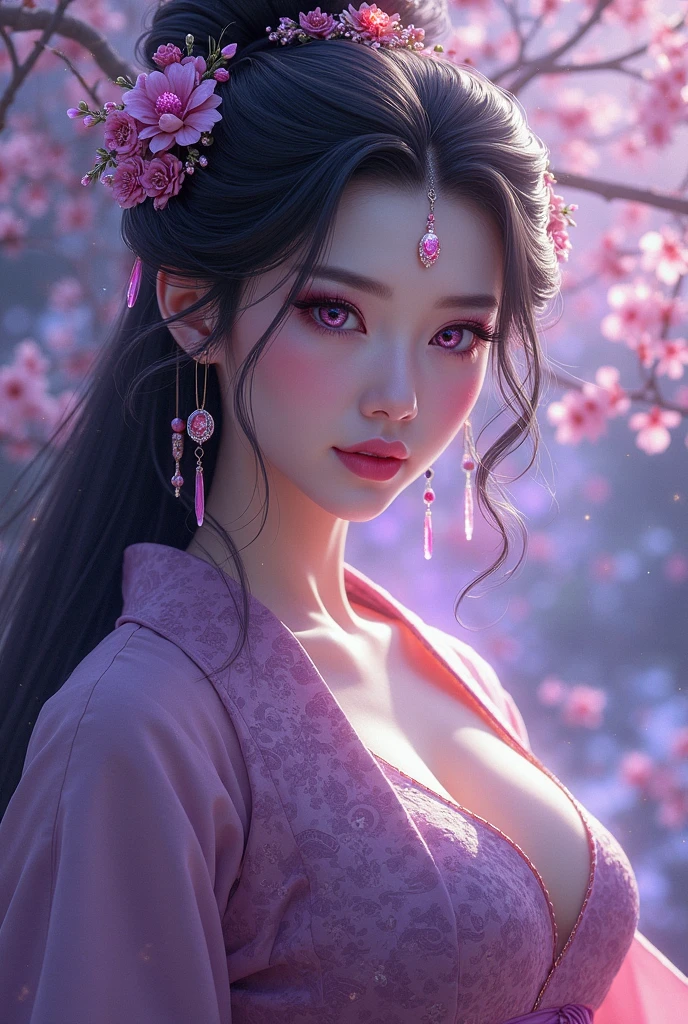 (,One girl, throw,highest quality, ) , (((,One girl, alone, Big Breasts, View Viewer, cherry blossoms ))) Ultra-realistic 8K CG, perfection, clean, masterpiece, Professional artwork, Famous works of art, Cinema Lighting, Cinematic Flowers, perfectionな顔, Beautiful Face, Fantasy, dream-like, unrealistic, SF, race, race trim, race-trimmed legwear, luxury, jewelry, diamond, Money, Pearl, gem, sapphire, Ruby, Emerald, Intricate details, Delicate pattern, Charm, Fascinating, Fascinating, erotic, Fascinating, hair ornaments, neckrace, Earrings, bracelet, Bracelet,Hello,autumn, From above,
