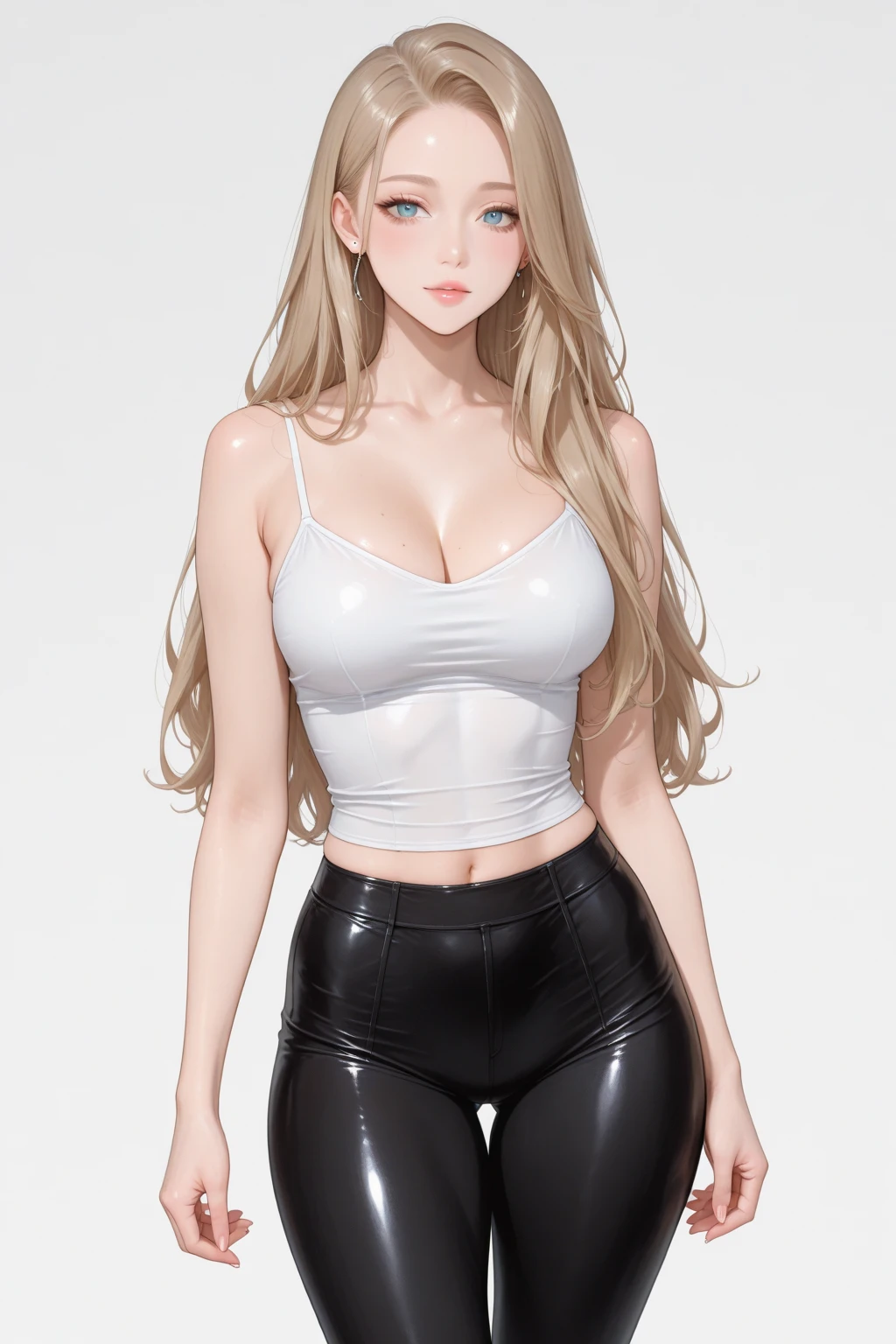 Stretching exercises,(Scenes,fantasy art,Highest image quality,hyperrealistic portrait,(8k),surreal,best quality,high quality,HD,High quality texture,high detail,Beautiful detailed,fine detail,Extremely detailed CG,Detailed texture,True representation of face,on the table,present,Dynamic,bold),1 gil,Super fine skin,curve,,beautiful breasts,big breasts,pale skin,Pointed chest,Nipples erect,ponytail,(ultra thin hair),(super soft hair),(super straight hair),Sweep long bangs,very light copper amber hair,hair covering one eye,Gym suit
