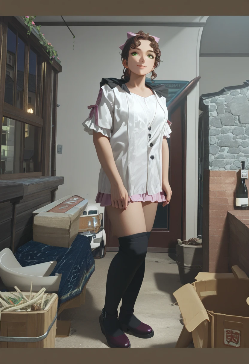 ((bloodstains)), ((respingos de bloodstains)), ((bloodstains nas roupas)), ((mancha de bloodstains)), hospital, (nurse uniform), (has an electric saw), (zombie's), absurderes, foto RAW, extremely delicate and beautiful, Masterpiece artwork, best qualityer, ultra-high resolution, 32k, hyper realist, ultra-detailed, Detailed Description, skin fair, 20 year, crying mole, 耳环, Colossal, short medium hair, wavyhair, evil smile, full body shot,