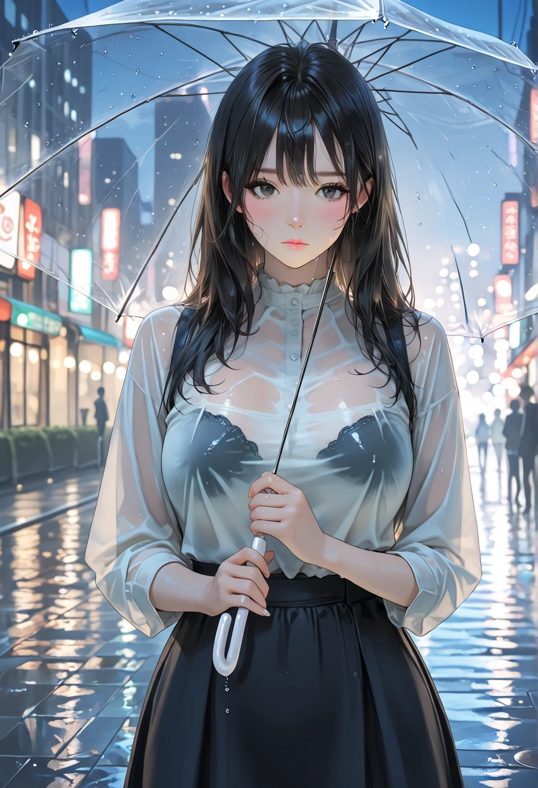 E cup,Sheer white shirt