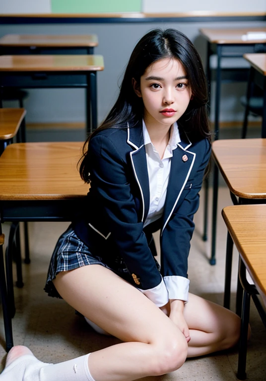 Uruchan-6500-v1.1、(RAW Photos:1.2)、(Photorealistic:1.4)、Beautiful detailed girl、Very detailed目と顔、Beautiful and detailed、unbelievable 、Large file size、Very detailed、High resolution、Very detailed、highest quality、masterpiece、Kemomimi、((Japanese girls high school uniform))、Awareness-raising、Very detailed、CG、8k wallpaper、growing up、finely、masterpiece、highest quality、Highly detailed CG uniform 8K wallpaper、 The light shines on your face、Cinema Lighting、1 girl、16 years old、((Dynamic pose)))、(Camel Toe)、(Sitting with knees raised and legs bent in an M-shape.))classroom、